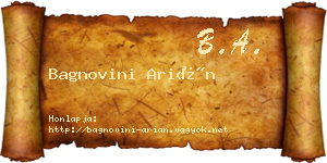 Bagnovini Arián névjegykártya